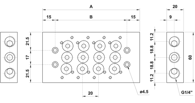 manifolds 5/2 - 18 mm 1/8