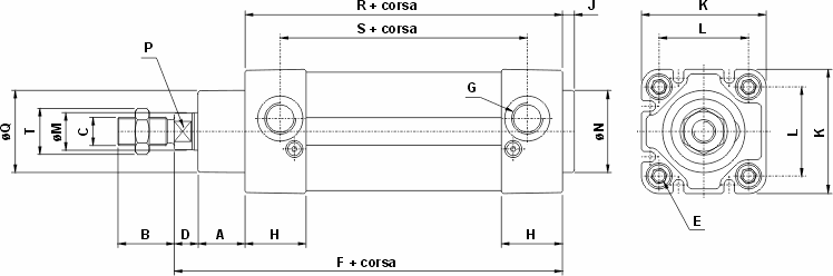 cilindro ISO 6431 32-125