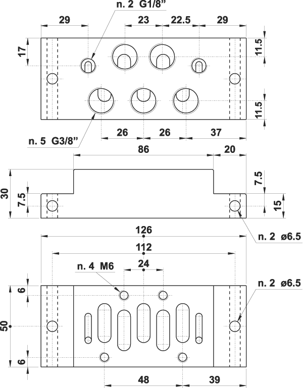 sottobase singola ingresso inferiore