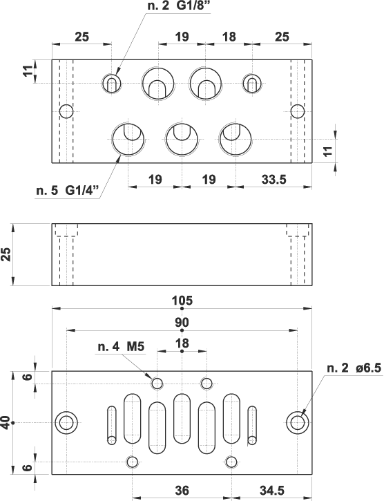 sottobase singola ingresso inferiore
